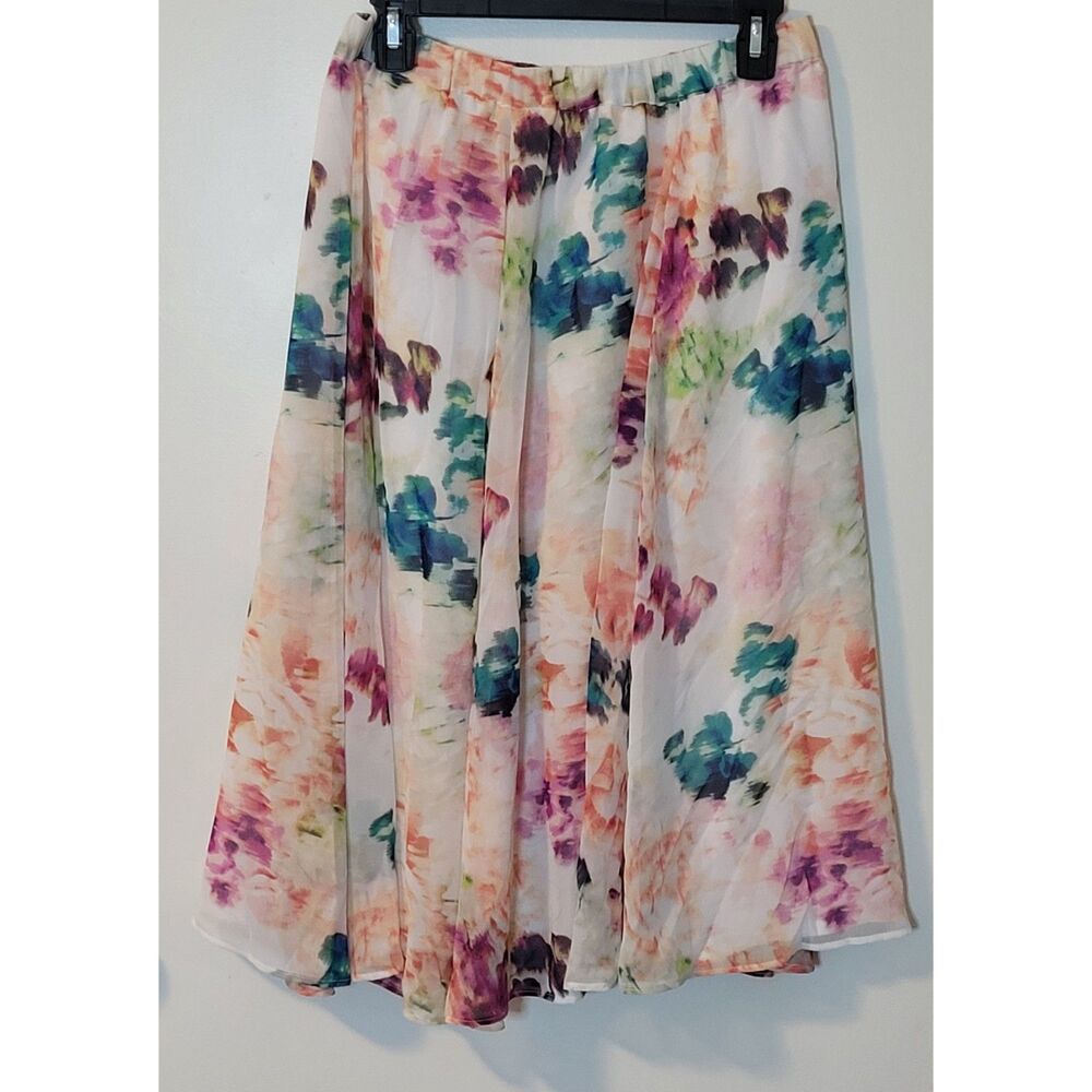 Covington Women's Pink Floral Design Skirt Size Med